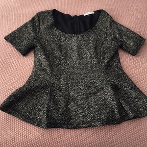 Sparkly Black Peplum Top